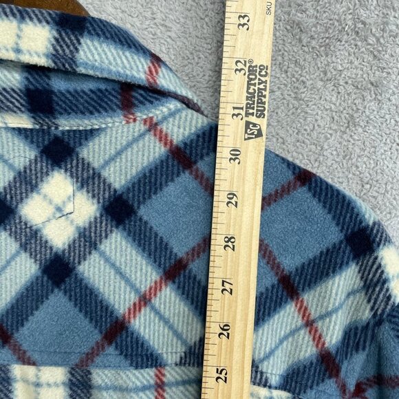 Freedom Foundry Men's Size M Blue Plaid Fleece Button down Shirt - Picture 3 of 9